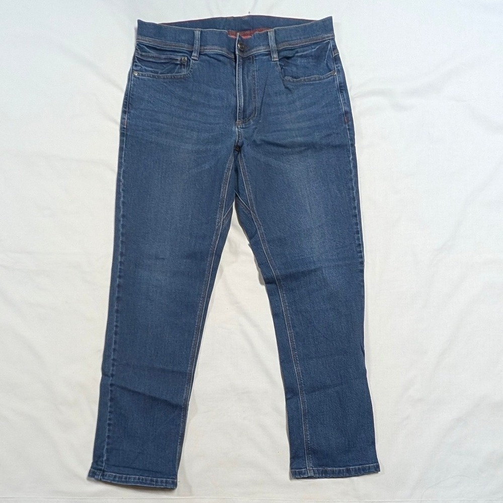 L.L. Bean Mens Jeans Medium Wash Denim Reflective Cuff 33x29
